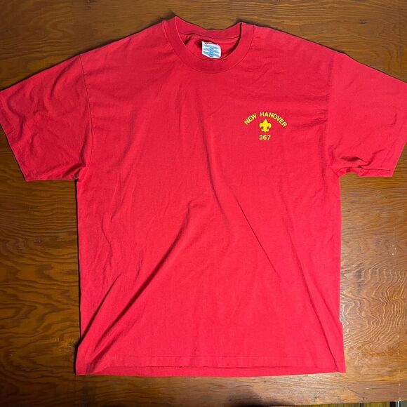 Vtg Hanes Heavyweight 50/50 Red Cub Scout Pack 367 New Hanover Single Stitch XL - Picture 1 of 6